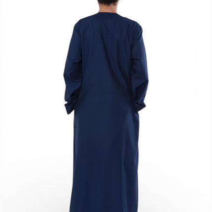 Kids Boys Eid Navy Blue Moroccan Thobe Robe Djellaba Ramadan Eid Jubba- K-HM10