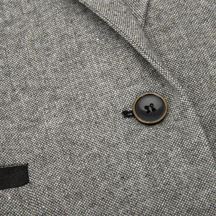 Womens Tweed 1920s Herringbone Light Grey Blazer