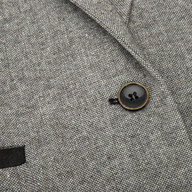 Womens Tweed 1920s Herringbone Light Grey Blazer