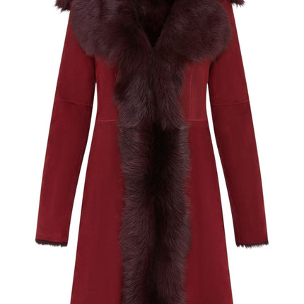 Womens Toscana Sheepskin Suede Trench Coat-Tbilisi