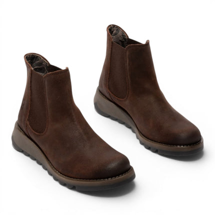 Fly London Womens Brown Chelsea Suede Leather Ankle Boots - SALV195