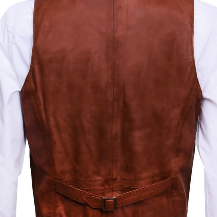 Mens Classic Leather Waistcoat-Chester