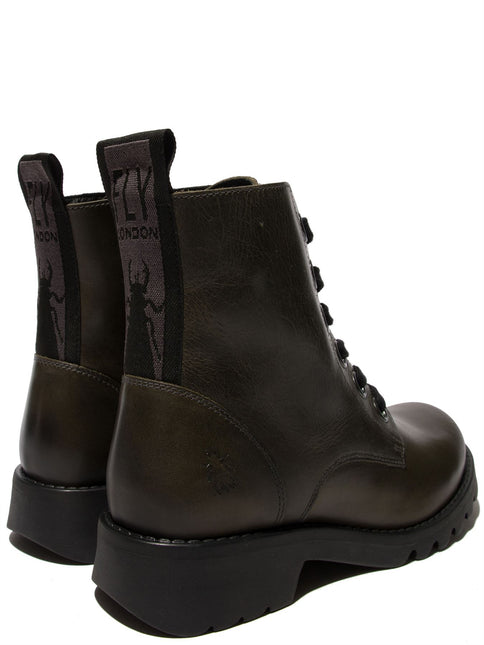 Fly London Womens Green Ragi539 Casual Rug Leather Lace-Up Ankle Boots