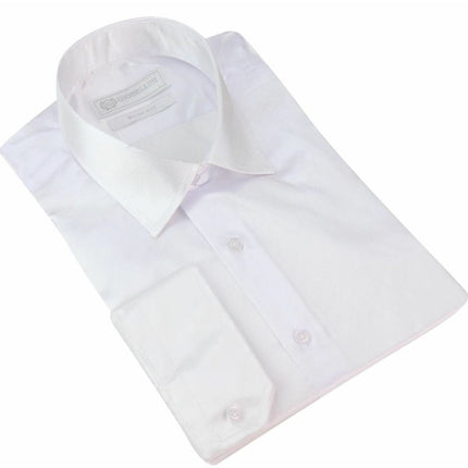 Mens White Satin Silk Shirt Smart Casual Button Down Cuff Tailored Fit