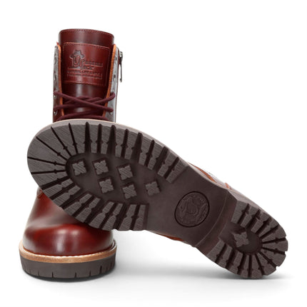 Panama Jack Women's Burgundy Leather Waterproof Warm Lace-Up Boots - Padma B25