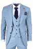 Men's 3 Piece Plain Blue Work Formal Suit