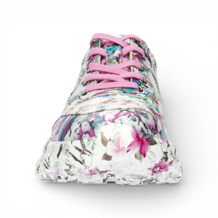 Laura Vita Women's Sofiao 07 Floral Leather Trainers Platform Sneaker Shoes