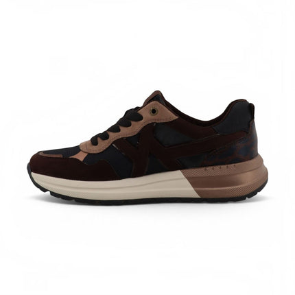 Mustang Women's Brown Faux Leather Trainers Platform Sneakers - M0702007