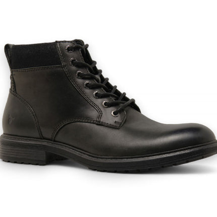 Windsorsmith Mens Black Leather Casual Chelsea Chukka Ankle Boots - Beau