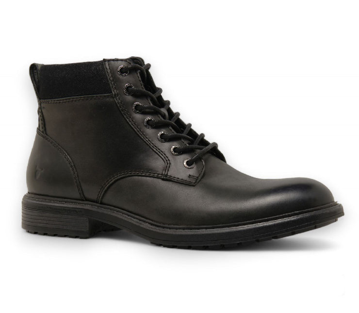 Windsorsmith Mens Black Leather Casual Chelsea Chukka Ankle Boots - Beau