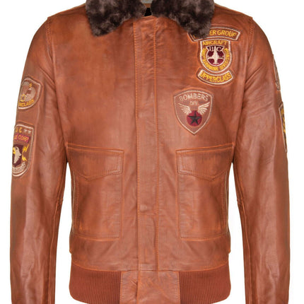 Mens Leather Air Force Bomber Jacket - Belgrade