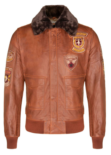 Mens Leather Air Force Bomber Jacket - Belgrade