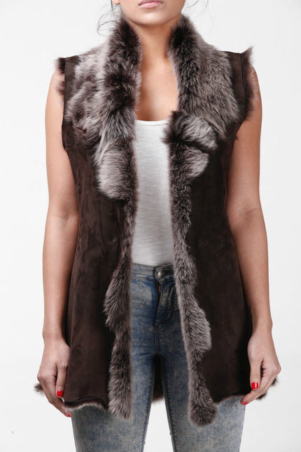 Women's Toscana Sheepskin Long Gilet-Sorocaba
