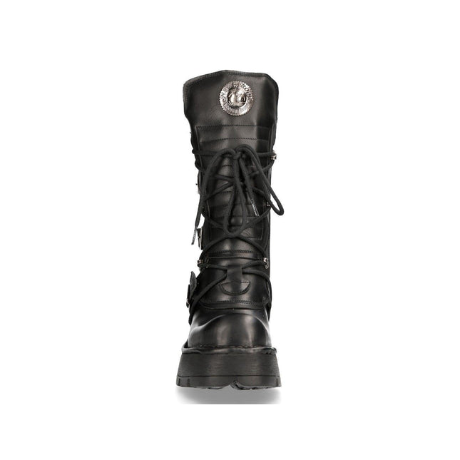New Rock Women’S Leather Gothic Mid-Calf Boots - 373-S33