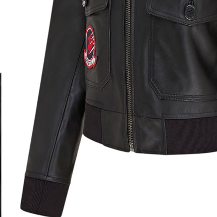 Women's A2 Top Gun Leather Bomber Jacket-Sunbury