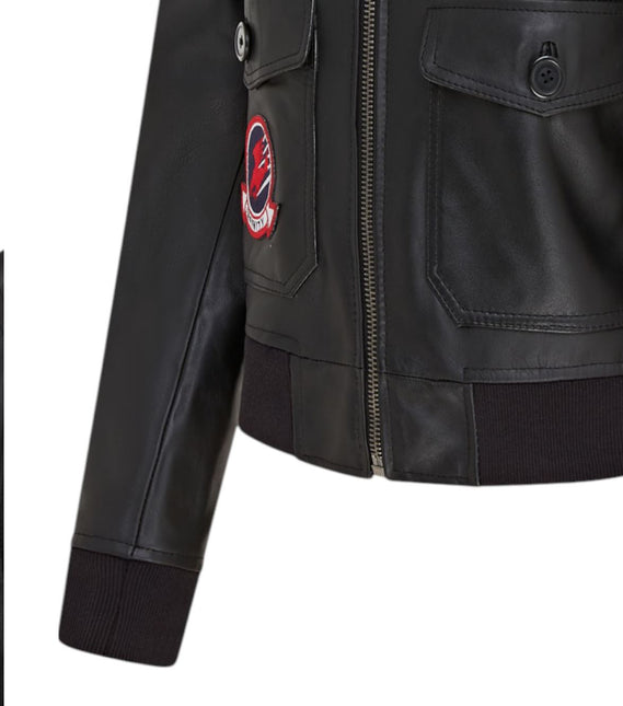Women's A2 Top Gun Leather Bomber Jacket-Sunbury