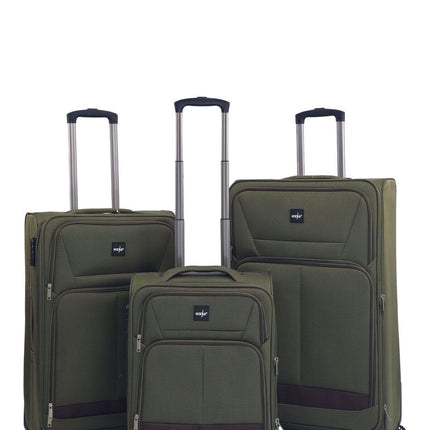 Soft 3 pcs Luggage Suitcase Set Cabin Light Travel Bags