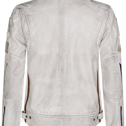 Mens Racing Leather Biker Jacket-Portland