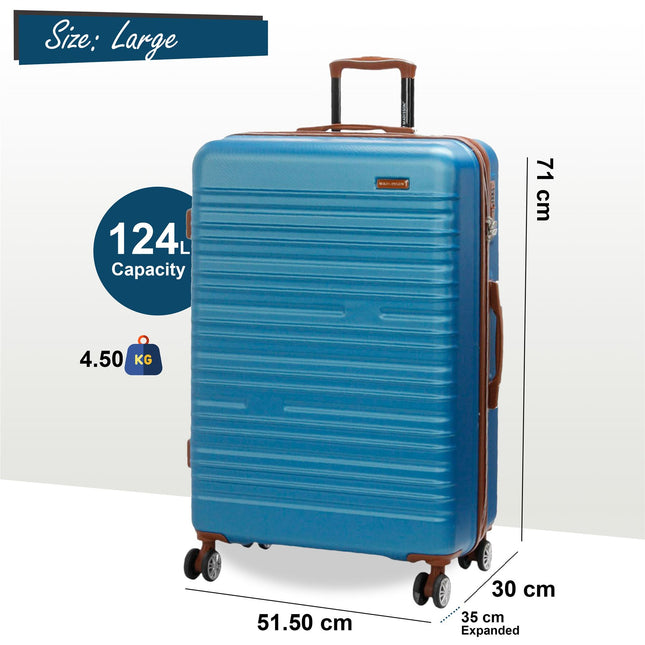 Expandable Hard Shell ABS Suitcase Set 8 Wheel Robust Travel Case Holiday Luggage