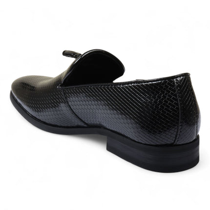 Men’s Black Formal Tassel Loafers Slip-On Leather Shoes