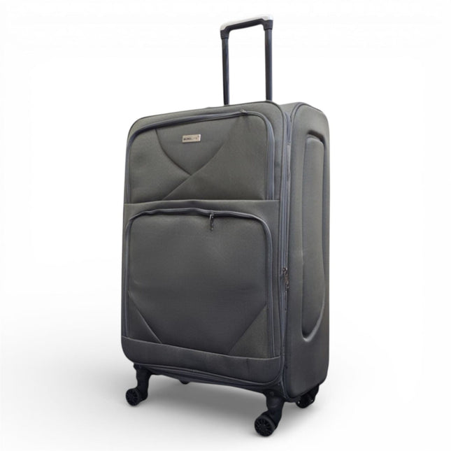 Soft Shell Lightweight Nylon Suitcase Set 4 Wheel Travel Case Holiday Bags