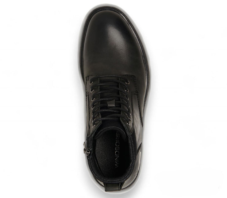 Windsorsmith Mens Black Leather Casual Chelsea Chukka Ankle Boots - Beau