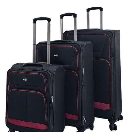 Soft 3 pcs Luggage Suitcase Set Cabin Light Travel Bags
