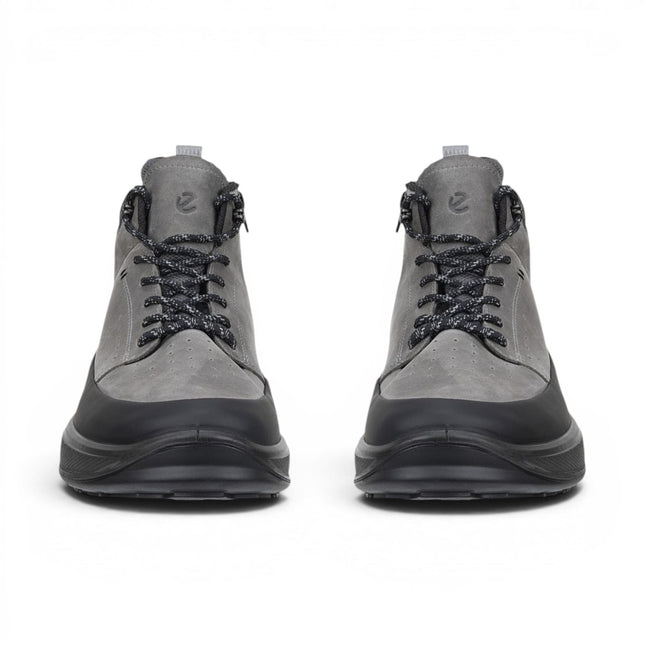 Ecco Men's Waterproof Black Grey Leather Outdoor Walking Boots - Byway 2.0