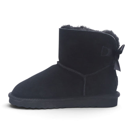 Women's Black Genuine Sheepskin Real Fur Winter Ankle Boots - Eclipse