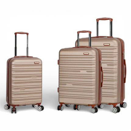 Expandable Hard Shell ABS Suitcase Set 8 Wheel Robust Travel Case Holiday Luggage