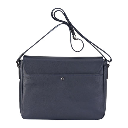 Genuine Leather Navy Laptop Bag Travel Work Messenger Satchel - Camden