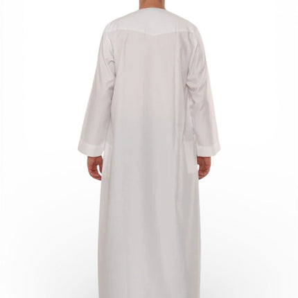Men's Eid White Moroccan Thobe Robe Djellaba Ramadan Eid Jubba- HM10