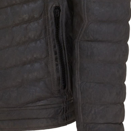 Men's Puffer Leather Biker Quilted Vintage Bomber Jacket