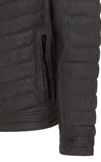Men's Puffer Leather Biker Quilted Vintage Bomber Jacket