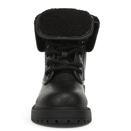 Blowfish Malibu Women's Black Faux Leather Lace Up Winter Boots - Andy-Cozy