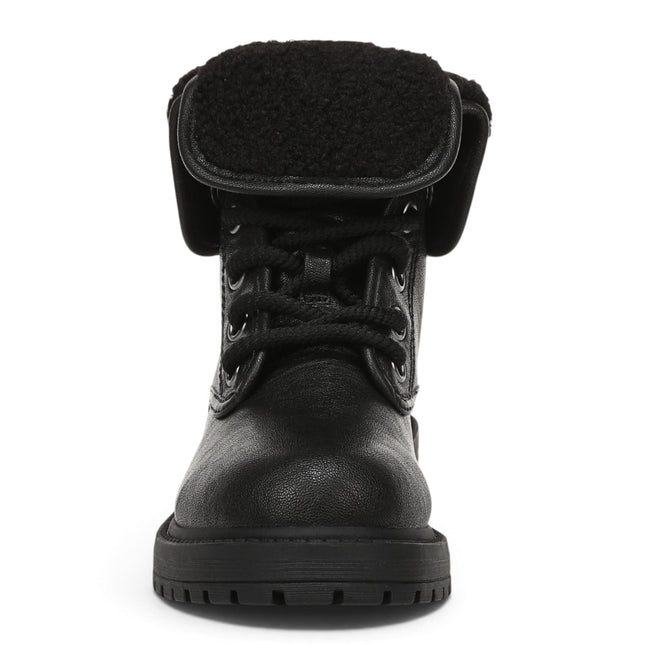 Blowfish Malibu Women's Black Faux Leather Lace Up Winter Boots - Andy-Cozy