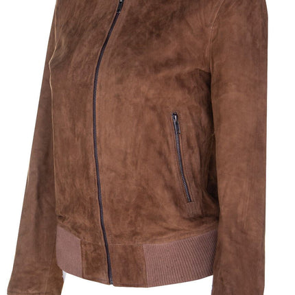 Womens MA-1 Suede Bomber Jacket-Arnhem