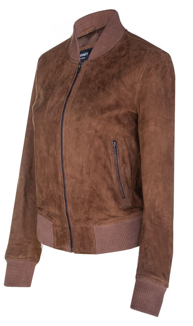 Womens MA-1 Suede Bomber Jacket-Arnhem