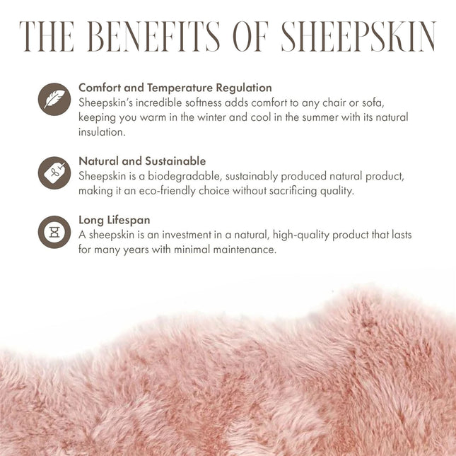 Genuine Sheepskin Rosa Pink Double Natural Fluffy Silky Soft Real Wool Rug