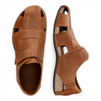 Panama Jack Fletcher Basics C5 Men's Bark Brown Leather Sandals