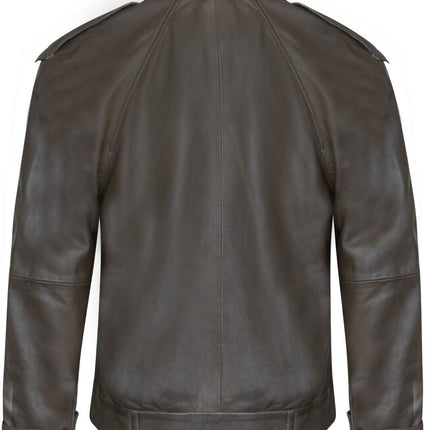 Womens Cropped Oversized Trench Leather Jacket - Canberra