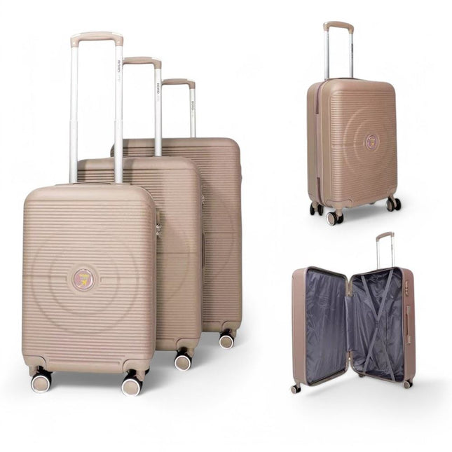 Robust ABS Hard Shell 8 Wheels Luggage Travel Holiday Cabin Suitcase Set