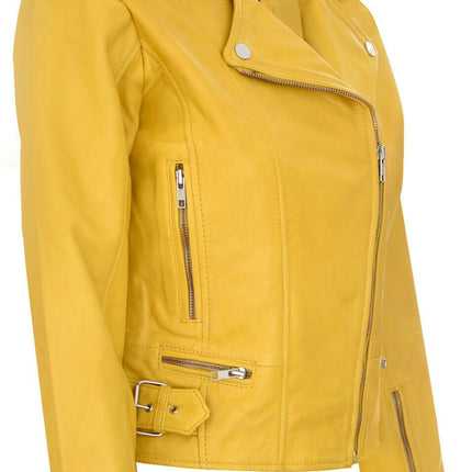 Womens Leather Biker Jacket-Stockholm
