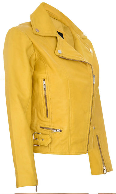 Womens Leather Biker Jacket-Stockholm