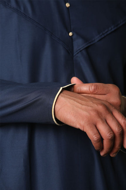 Men's Omani Eid Blue Thobe  Saudi Emirati Jubba Robe
