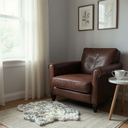 Genuine Black Wolf Tip Sheepskin Natural Silky Soft Fluffy Real Wool Rug