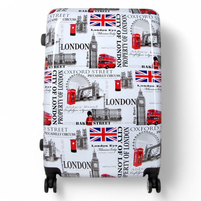 Strong Expandable Hard Shell 8 Wheel Suitcase Set Print Luggage Cabin Travel Bag
