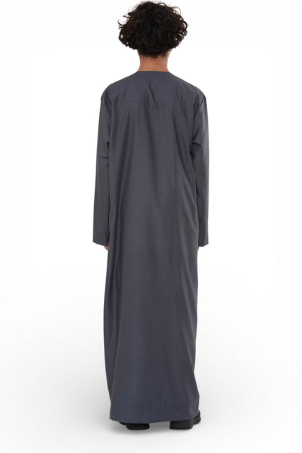 Kids Boys Eid Grey Moroccan Thobe Robe Djellaba Ramadan Eid Jubba- K-HM10