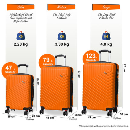 Expandable Hard Shell 8 Wheels Luggage Travel Cabin Bags Suitcase Set