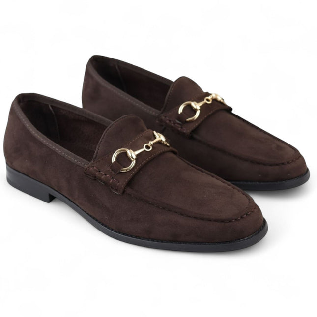 Men's Brown Suede Moccasin Leather Lined Loafers